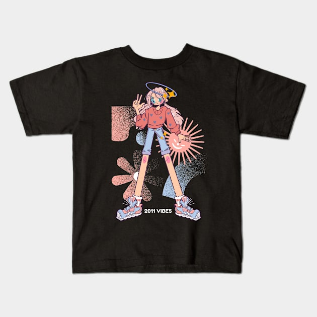 2011 Birthday Anime Girl Kids T-Shirt by Rayrock76